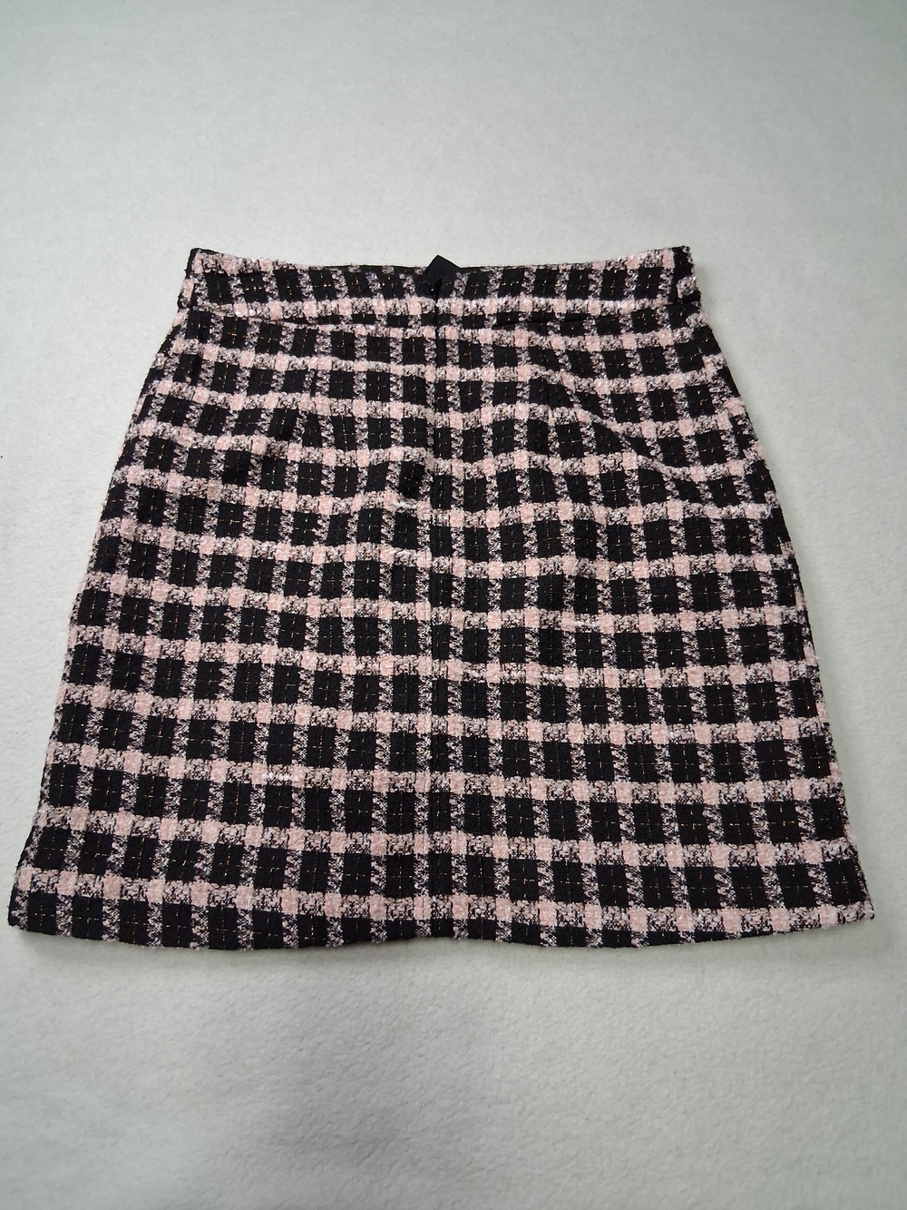 Checked Bouclé Mini Skirt in Pink and Black - Picture 5 of 8